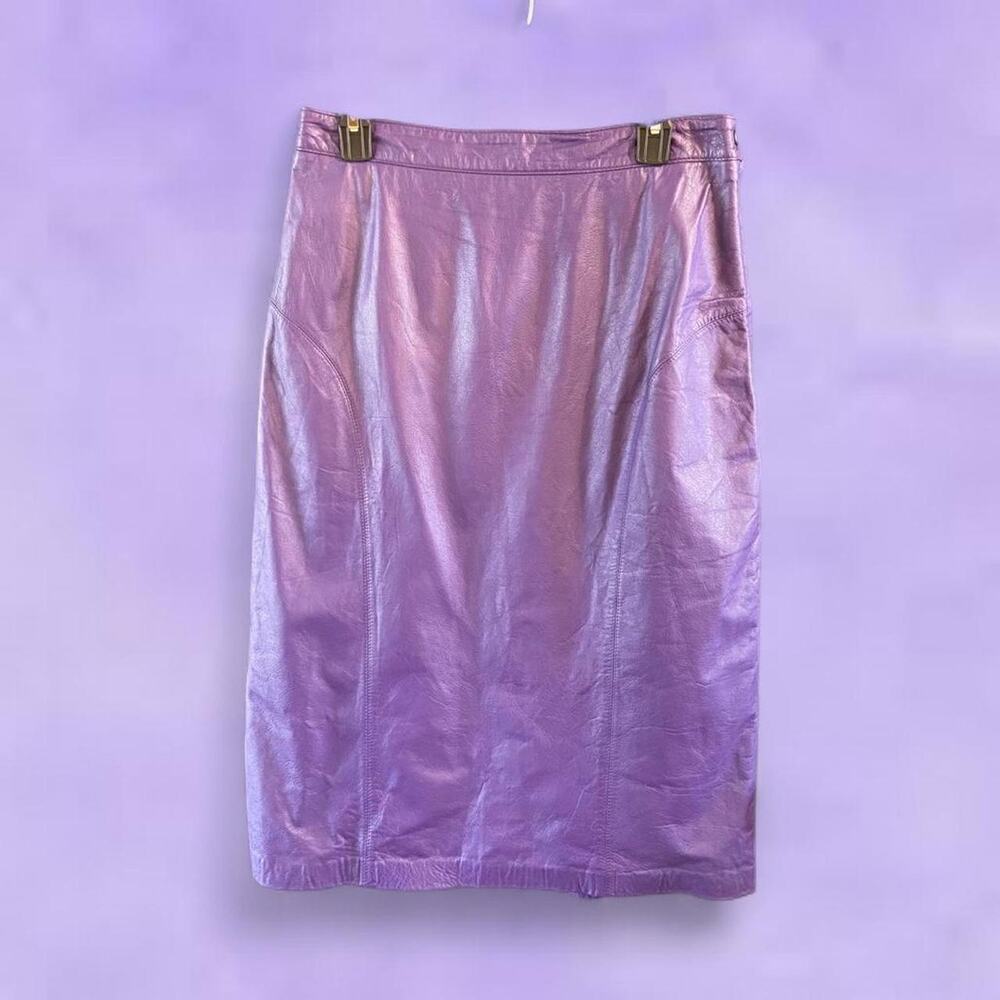 Sue brett purple genuine leather skirt